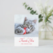 Schattig poesje kat bijt rode kerstman hoed Kerstm Briefkaart (Staand voorkant)