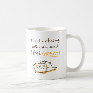 Schattig poesje kat doet niets amusante bekentenis koffiemok