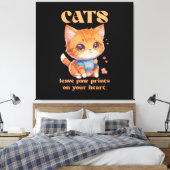 schattig poesje liefde canvas afdruk (Insitu (Slaapkamer))