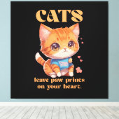 schattig poesje liefde canvas afdruk (Insitu (Houten vloer))