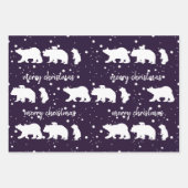 Schattig Polar Beer Familie KerstPaars Inpakpapier Vel (Voorkant 3)