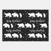 Schattig Polar Beer: Kerstmis zwart Inpakpapier Vel (Voorkant 2)
