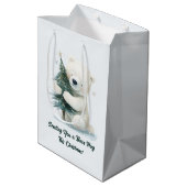 Schattig Polar Beer Knuffelen Kerstboom, Schattige Medium Cadeauzakje (Achterkant Gekanteld)