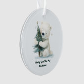 Schattig Polar Beer Knuffelen Kerstboom, Schattige Ornament (voorkant)