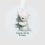 Schattig Polar Beer Knuffelen Kerstboom, Schattige Ornament (voorkant)