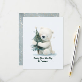 Schattig Polar Beer Knuffelen Kerstboom, Schattige RSVP Kaartje