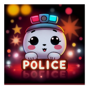 Schattig Politie Team – Aardig Patrouille Ontwerp  Perfect Poster
