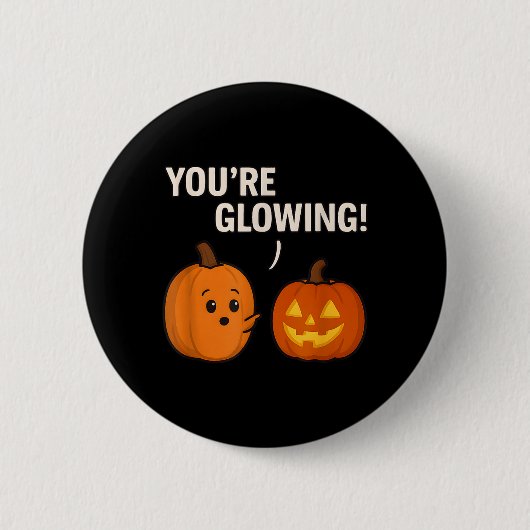 Schattig Pompoen Compliment _ Glowing Halloween De Ronde Button 5,7 Cm (Voorkant)