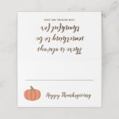 Schattig pompoen gelukkig Thanksgiving diner Plaatskaartje (Buitenkant ongevouwen)