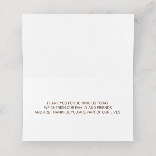 Schattig pompoen gelukkig Thanksgiving diner Plaatskaartje (Binnenkant ongevouwen)