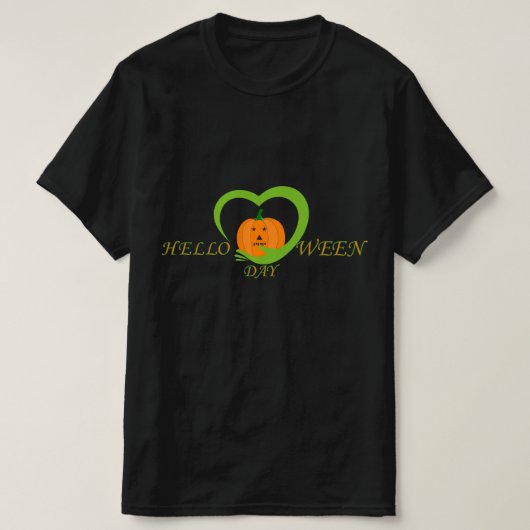 Schattig Pompoen Hart Hallo Ween Dag T-shirt (Design voorkant)