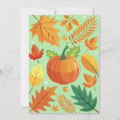 schattig pompoen herfst kind 1e verjaardagsfeestje kaart (Achterkant)