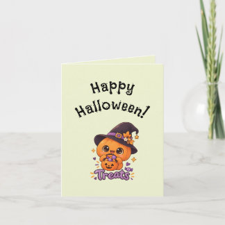 Schattig Pompoen Karakter 🎃🧡 Kaart