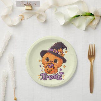 Schattig Pompoen Karakter 🎃🧡 Papieren Bordje