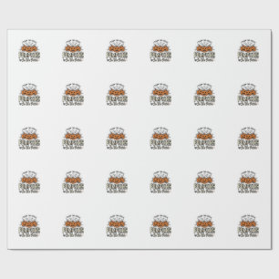 Schattig Pompoen Leraar Halloween Ontwerp_1 Cadeaupapier