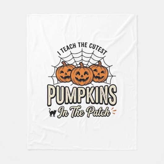 Schattig Pompoen Leraar Halloween Ontwerp_1 Fleece Deken (Voorkant)