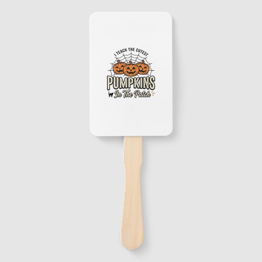 Schattig Pompoen Leraar Halloween Ontwerp_1 Handwaaier (Voorkant)