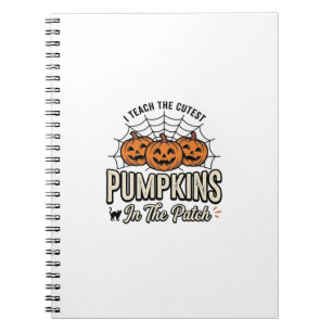 Schattig Pompoen Leraar Halloween Ontwerp_1 Notitieboek
