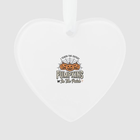 Schattig Pompoen Leraar Halloween Ontwerp_1 Ornament (voorkant)