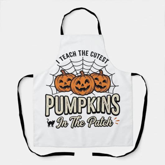 Schattig Pompoen Leraar Halloween Ontwerp_1 Schort (Voorkant)