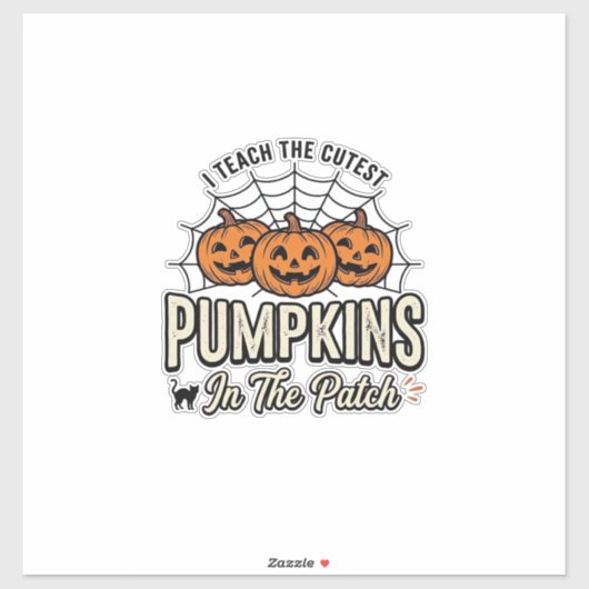 Schattig Pompoen Leraar Halloween Ontwerp_1 Sticker (Vel)