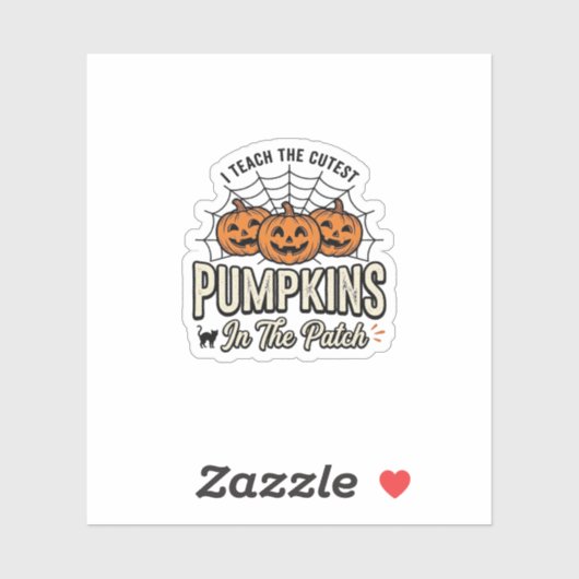 Schattig Pompoen Leraar Halloween Ontwerp_1 Sticker (Vel)