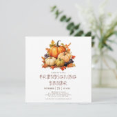 Schattig pompoen vrienden geven diner kaart (Staand voorkant)