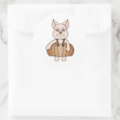 Schattig pompoenvarken ronde sticker (Tas)