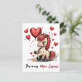 Schattig pony aangepaste valentijn feestdagenkaart (Staand voorkant)