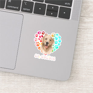 Schattig poot Hart gouden Hondenras Trots Dierenvr Sticker