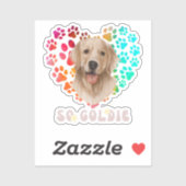 Schattig poot Hart gouden Hondenras Trots Dierenvr Sticker (Vel)