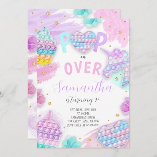 Schattig Pop IT Fidget Kaart (Voorkant / Achterkant)