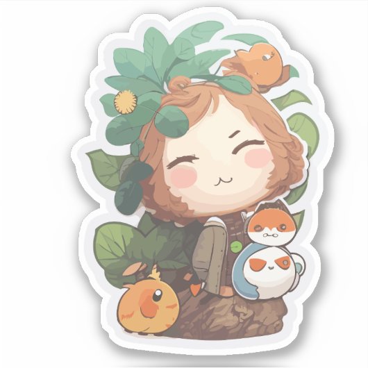 schattig pop sticker (Voorkant)