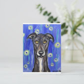 Schattig portret van Greyhound Briefkaart (Staand voorkant)