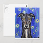 Schattig portret van Greyhound Briefkaart (Voorkant / Achterkant)