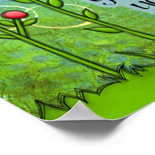 Schattig positief denkend bladerventiel Poster (Hoek)