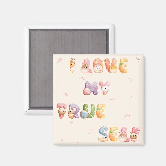 Schattig positief Motivatie | Vierkante magneet (Voorkant / Achterkant)