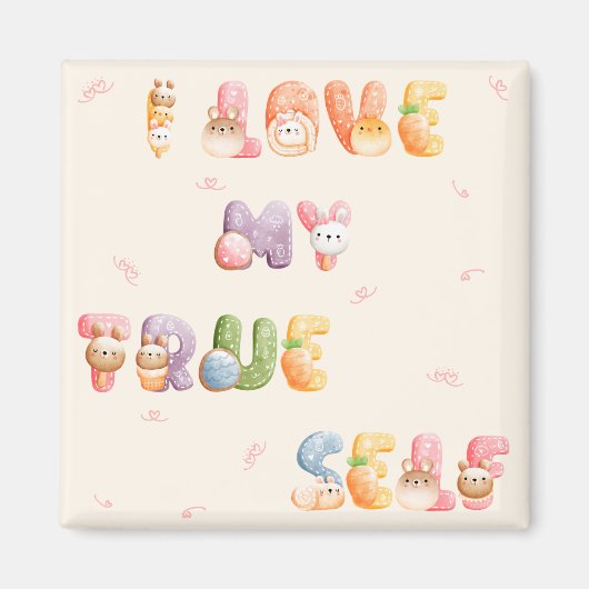 Schattig positief Motivatie | Vierkante magneet (Voorkant)