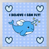 Schattig Poster Kawaii Narwhal (Voorkant)