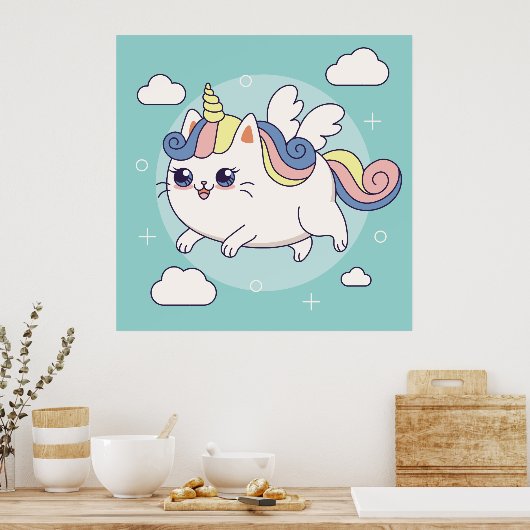Schattig Poster Unicorn (Keuken)