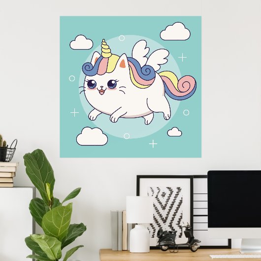 Schattig Poster Unicorn (Thuiskantoor)