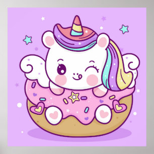 Schattig Poster Unicorn