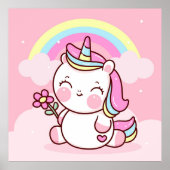 Schattig Poster Unicorn (Voorkant)
