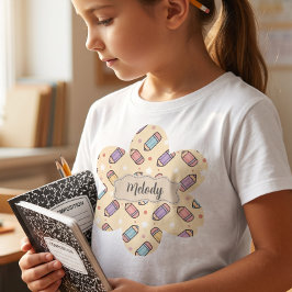 Schattig potloodpatroon voor terug naar school t-shirt