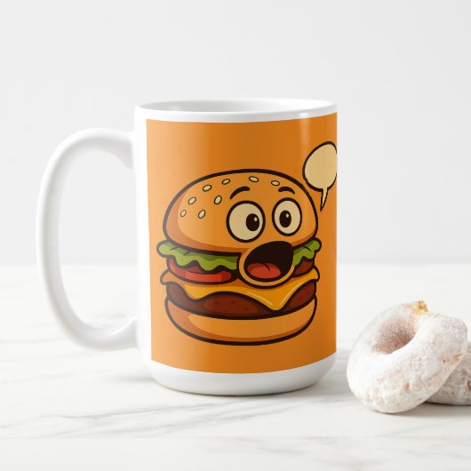 " Schattig pratend hamburgermotief Koffiemok (Met donut)
