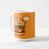 " Schattig pratend hamburgermotief Koffiemok (Voorkant links)