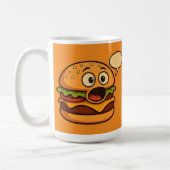 " Schattig pratend hamburgermotief Koffiemok (Links)