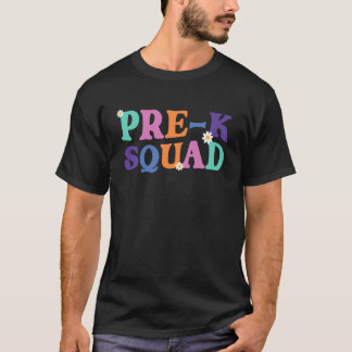 Schattig Pre-K-team Retro Groovy Kleuterleerling L T-shirt