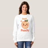 Schattig "Precies Perzik" Kawaii Fruit Trui (Voorkant volledig)