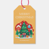 Schattig prettig kerstfeest cadeaulabel (Voorkant)